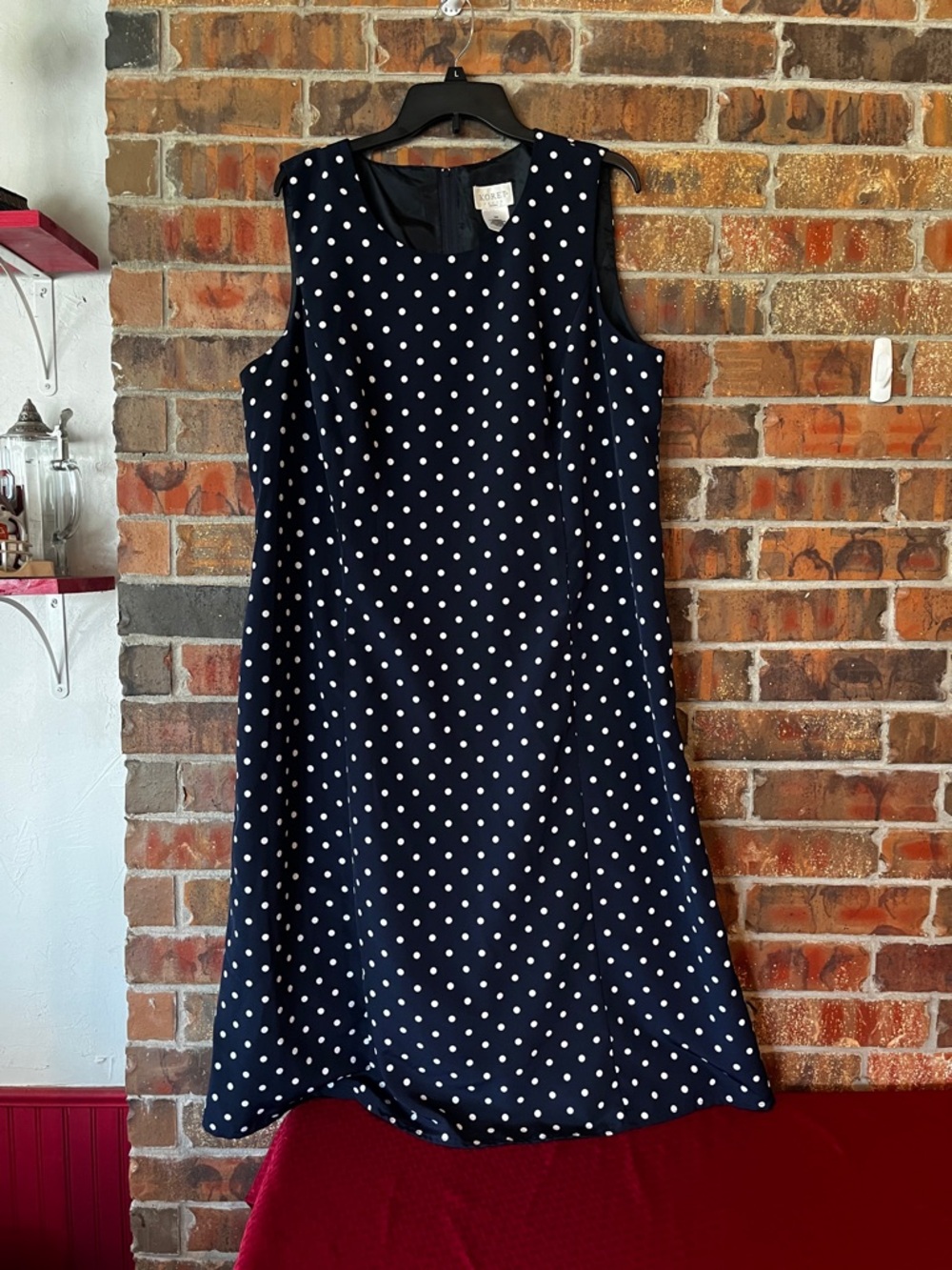 Koret Dress Women’s Black & White Polka Dots Sleeveless Maxi Dress Size:18W